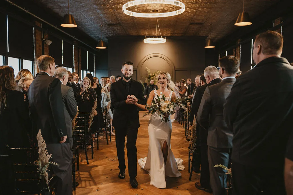 Bride dancing with guests at Urban501 reception