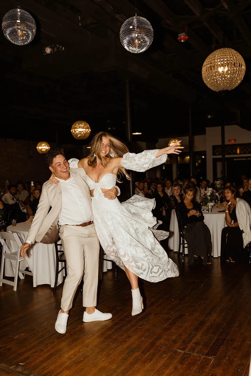 First dance under disco balls at Brickyard on Main